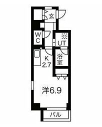 都営三田線 白山駅 徒歩2分の賃貸マンション 5階ワンルームの間取り