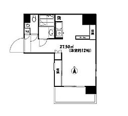 東京メトロ丸ノ内線 新宿御苑前駅 徒歩3分の賃貸マンション 12階ワンルームの間取り