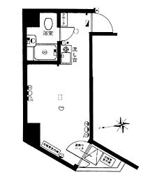 東京メトロ丸ノ内線 新宿御苑前駅 徒歩7分の賃貸マンション 5階ワンルームの間取り
