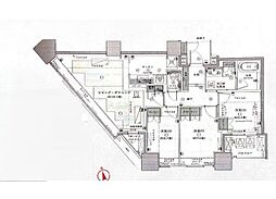 都営新宿線 曙橋駅 徒歩5分の賃貸マンション 15階3LDKの間取り