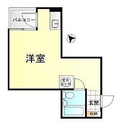 東京メトロ千代田線 赤坂駅 徒歩5分の賃貸マンション 6階ワンルームの間取り