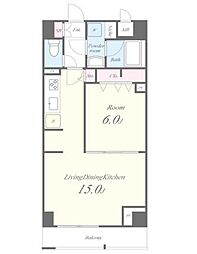 都営新宿線 神保町駅 徒歩5分の賃貸マンション 11階1LDKの間取り