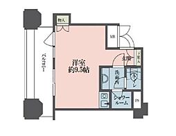 東京メトロ丸ノ内線 新宿御苑前駅 徒歩4分の賃貸マンション 11階ワンルームの間取り