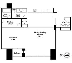 都営新宿線 曙橋駅 徒歩4分の賃貸マンション 1階1LDKの間取り