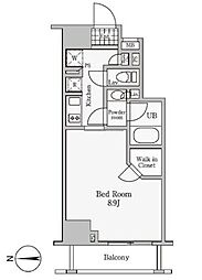 東京メトロ丸ノ内線 御茶ノ水駅 徒歩7分の賃貸マンション 2階1Kの間取り