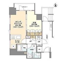 東京メトロ丸ノ内線 大手町駅 徒歩5分の賃貸マンション 10階1LDKの間取り