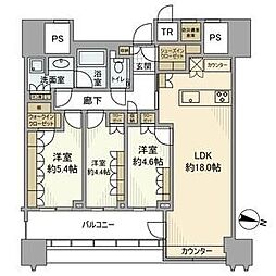 パークコート文京小石川ザタワー 3LDKの間取図画像