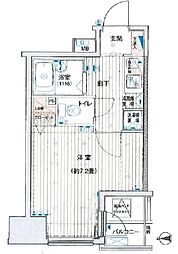 プレール・ドゥーク神田 1Kの間取図画像