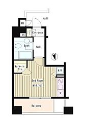 シティカレント大手町 ワンルームの間取図画像