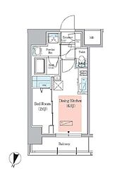アーバネックス千代田淡路町 1DKの間取図画像