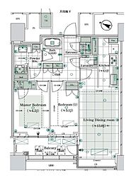 パークコート文京小石川ザタワー 2LDKの間取図画像