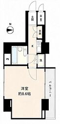 ヴェラハイツ蔵前 1Kの間取図画像