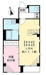 プラム二長町 1LDKの間取図画像