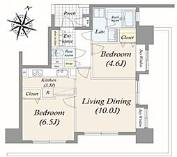 ルモンド平和の森 2LDKの間取図画像
