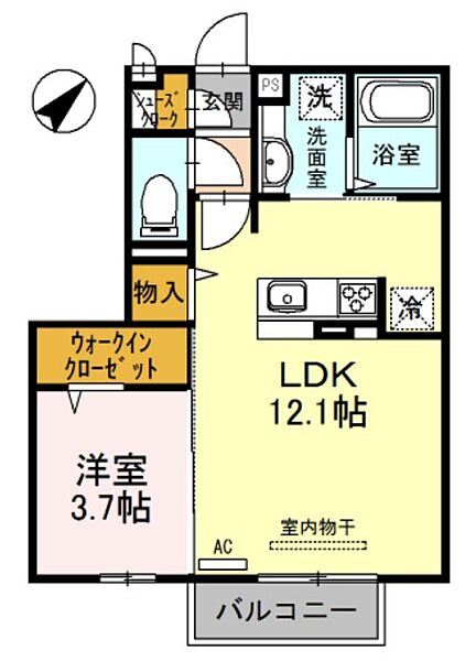 オークス下野田 ｜兵庫県姫路市飾磨区下野田２丁目(賃貸アパート1LDK・2階・38.55㎡)の写真 その2