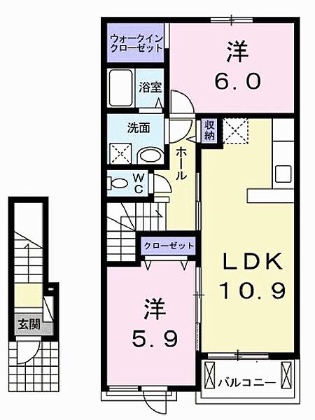兵庫県高砂市米田町島(賃貸アパート2LDK・2階・57.21㎡)の写真 その2