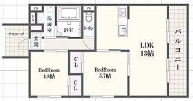 Tigris　East　（ティグリス）  ｜ 兵庫県加古川市平岡町西谷（賃貸マンション2LDK・1階・54.00㎡） その2