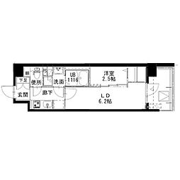 アルティザ姫路 1DKの間取図画像