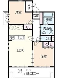 TERRAIN-S 2LDKの間取図画像