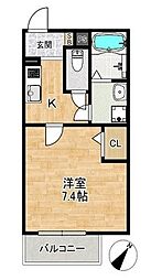 ALEGRIA姫路東 1Kの間取図画像