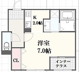 グローリアス ワンルームの間取図画像