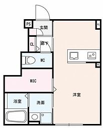 N.I.S ワンルームの間取図画像