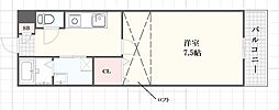 レジデンス伊川谷 1Kの間取図画像