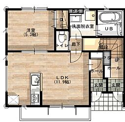 野口町水足PJ 1LDKの間取図画像