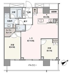 ザ・タワーレジデンス大塚 2LDKの間取図画像