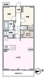 クリオ藤沢伍番館 2LDKの間取図画像