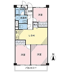浅田ビル 3LDKの間取図画像