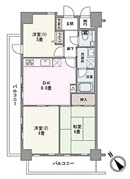 クリオ南生田壱番館 3DKの間取図画像