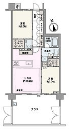 クリオ青葉台 2LDKの間取図画像