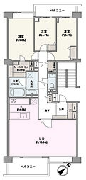 新百合ヶ丘パークハウス 3LDKの間取図画像