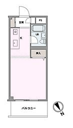 キャトルセゾン渕野辺 ワンルームの間取図画像