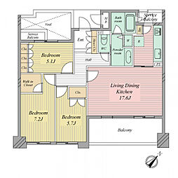 グランドメゾン萩の宮 3LDKの間取図画像