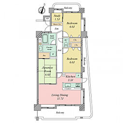 エンゼルブレッサ和白 3LDKの間取り