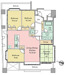 アダージュ薬院弐番館 4LDKの間取図画像