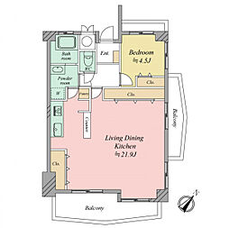 ロワールマンション南福岡7Ａ棟 1LDKの間取り