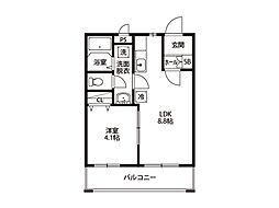 グレイスヒルズ 1LDKの間取図画像