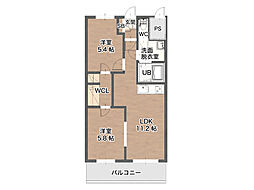 メルヴェイユ 2DKの間取図画像