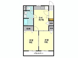 フイリックエスピア 2DKの間取図画像
