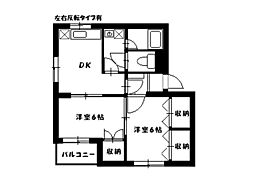 エターナルアイ 2DKの間取図画像