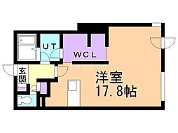 札幌市豊平区月寒中央通5丁目マンション ワンルームの間取図画像