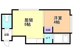 クウォリアハイツＩ 3階1DKの間取り