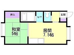 Kシャトー 1DKの間取図画像