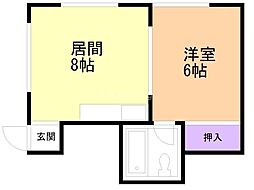 ワトミ2号館 1階1LDKの間取り