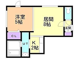 ピースハーモニー南平岸A棟 1LDKの間取図画像