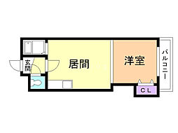 ミラバ澄川 5階1DKの間取り