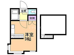 ＡＭＳ澄川 2階ワンルームの間取り